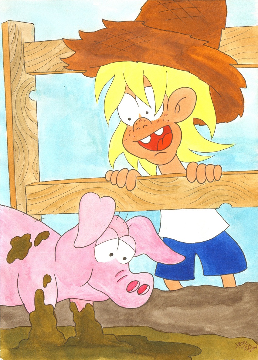 Matschspielplatz Cartoon