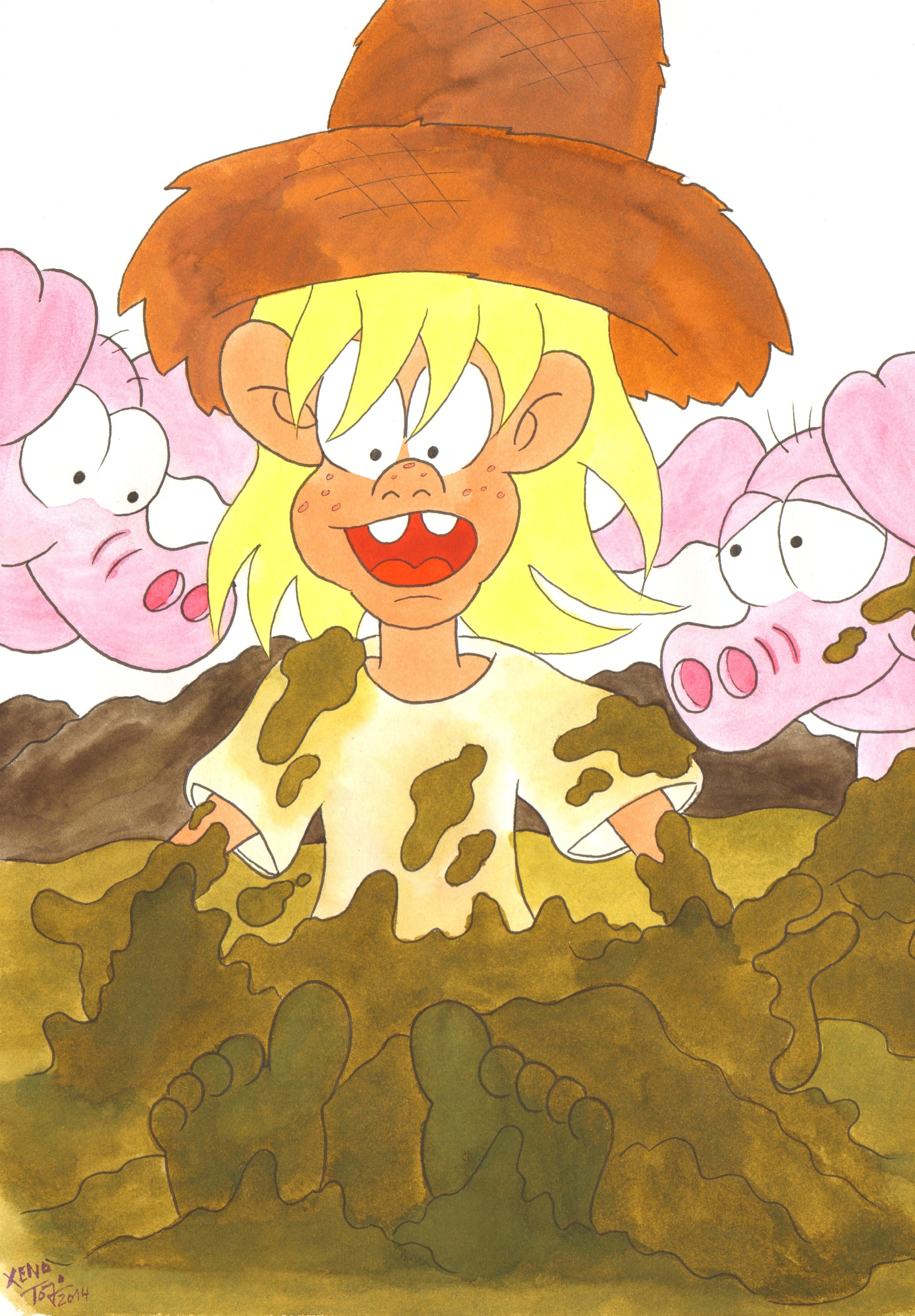 Matschspielplatz Cartoon